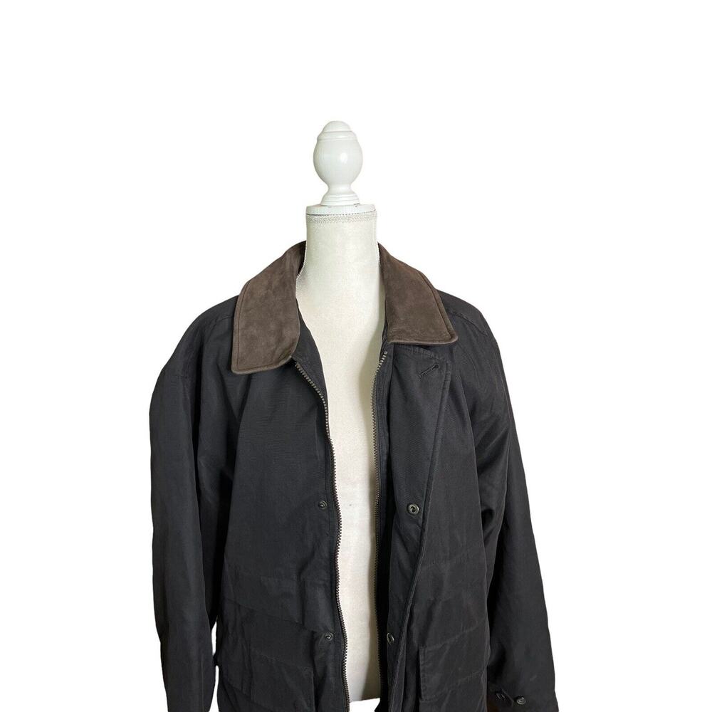 Dockers Men Black Quilted jacket Lined Pockets Collar Zipper sz L - Picture 3 of 12